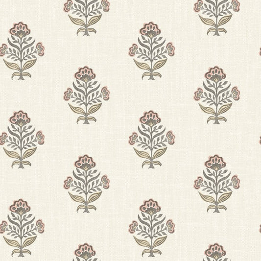 Purchase 4148-27420 Chesapeake Wallpaper, Hollyhock Rust Floral Crest - PrintWorks