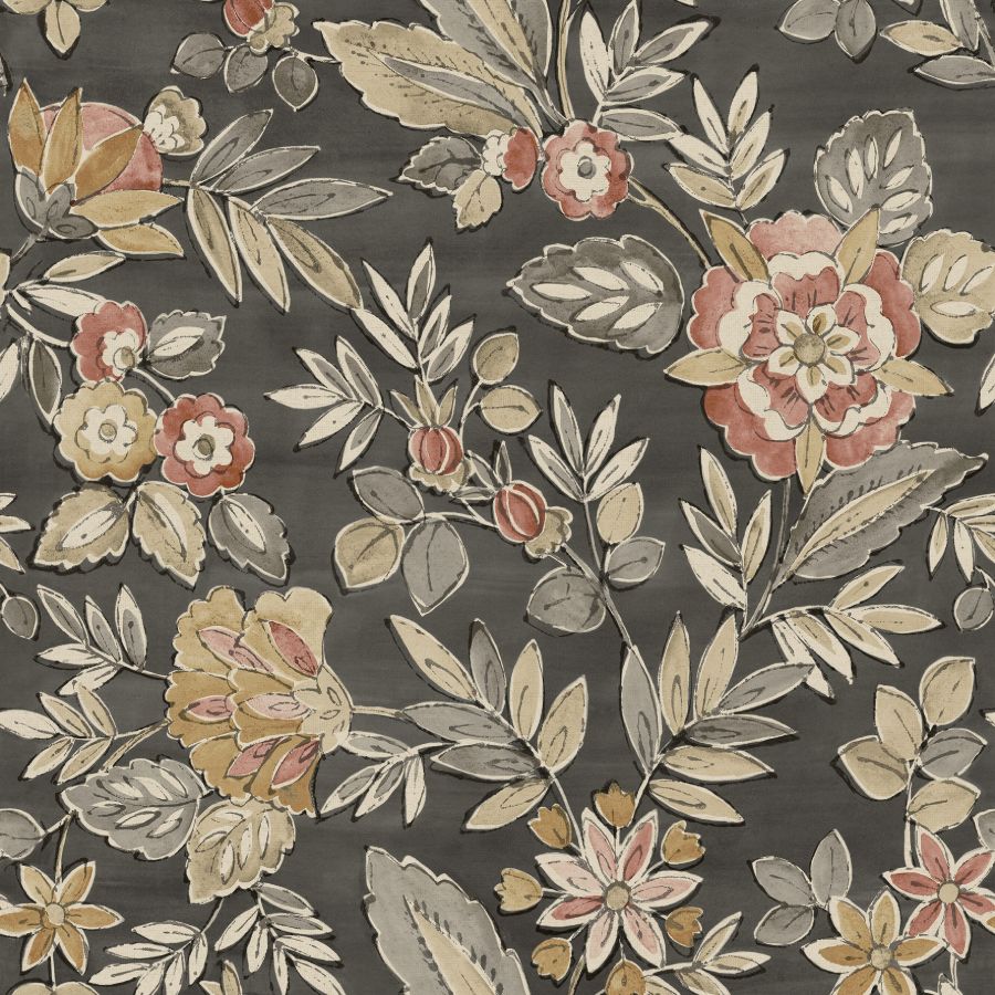 Purchase 4148-27421 Chesapeake Wallpaper, Begonia Black Floral Trail - PrintWorks