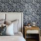 Purchase 4148-27422 Chesapeake Wallpaper, Begonia Indigo Floral Trail - PrintWorks12
