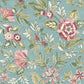 Purchase 4148-27423 Chesapeake Wallpaper, Begonia Teal Floral Trail - PrintWorks
