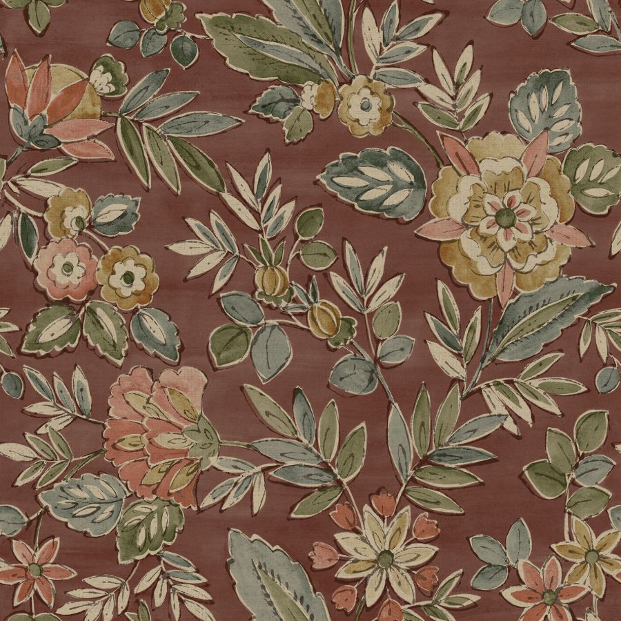 Purchase 4148-27425 Chesapeake Wallpaper, Begonia Red Floral Trail - PrintWorks