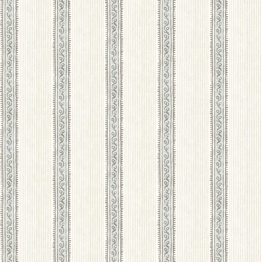 Purchase 4148-27427 Chesapeake Wallpaper, Mandevilla Aqua Vine Stripe - PrintWorks