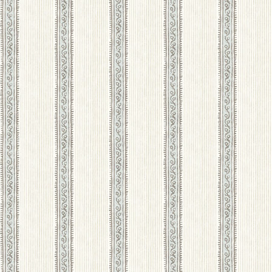 Purchase 4148-27427 Chesapeake Wallpaper, Mandevilla Aqua Vine Stripe - PrintWorks