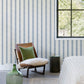 Purchase 4148-27428 Chesapeake Wallpaper, Mandevilla Blue Vine Stripe - PrintWorks1