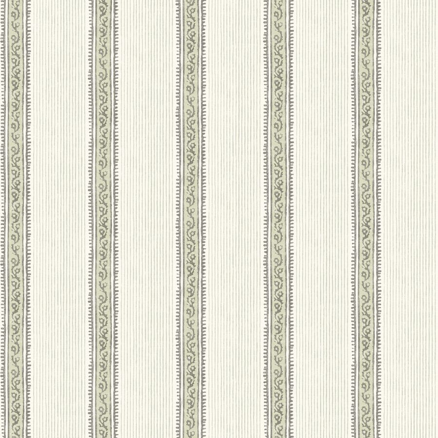 Purchase 4148-27429 Chesapeake Wallpaper, Mandevilla Green Vine Stripe - PrintWorks