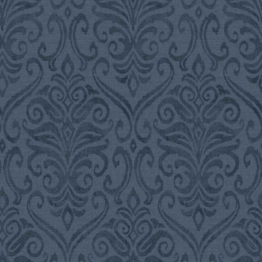 Purchase 4148-27438 Chesapeake Wallpaper, Adavu Blue Damask - PrintWorks