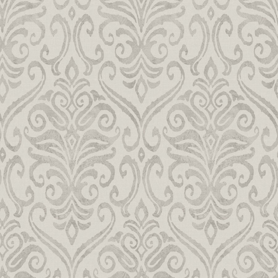 Purchase 4148-27439 Chesapeake Wallpaper, Adavu Grey Damask - PrintWorks