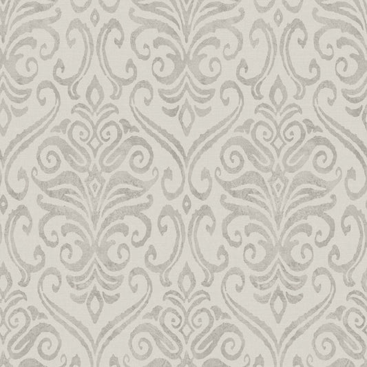 Purchase 4148-27439 Chesapeake Wallpaper, Adavu Grey Damask - PrintWorks