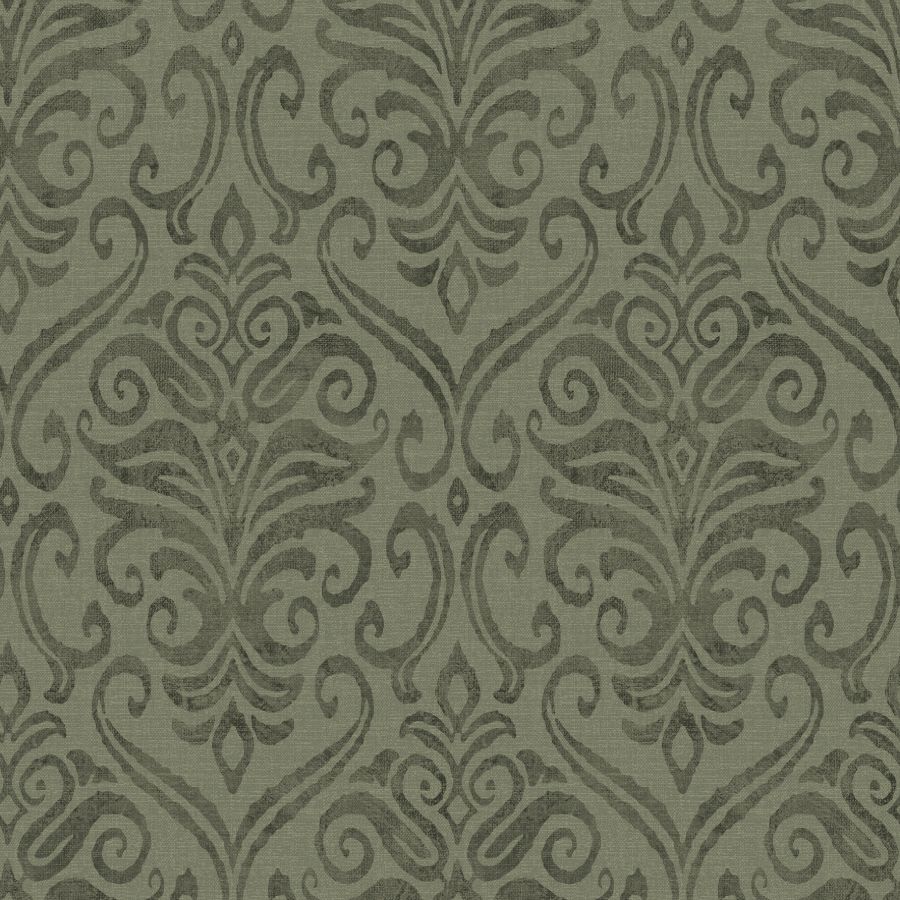 Purchase 4148-27440 Chesapeake Wallpaper, Adavu Dark Green Damask - PrintWorks