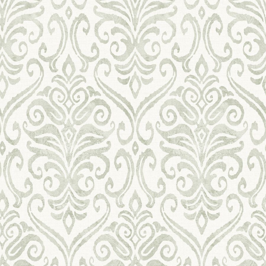 Purchase 4148-27441 Chesapeake Wallpaper, Adavu Sage Damask - PrintWorks