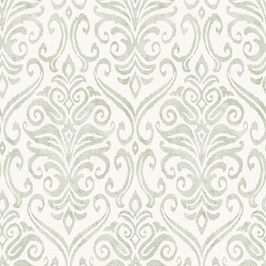 Purchase 4148-27441 Chesapeake Wallpaper, Adavu Sage Damask - PrintWorks