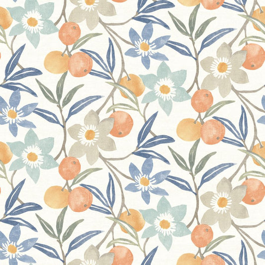 Purchase 4148-27448 Chesapeake Wallpaper, Passiflora Blue Fruit and Floral - PrintWorks