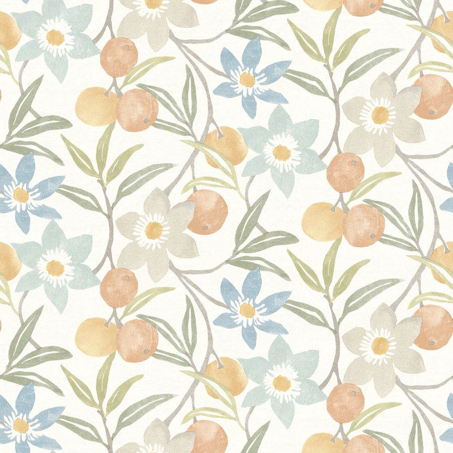 Purchase 4148-27449 Chesapeake Wallpaper, Passiflora Apricot Fruit and Floral - PrintWorks