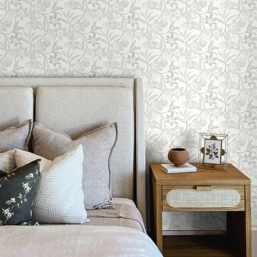Purchase 4148-27450 Chesapeake Wallpaper, Passiflora Grey Fruit and Floral - PrintWorks12