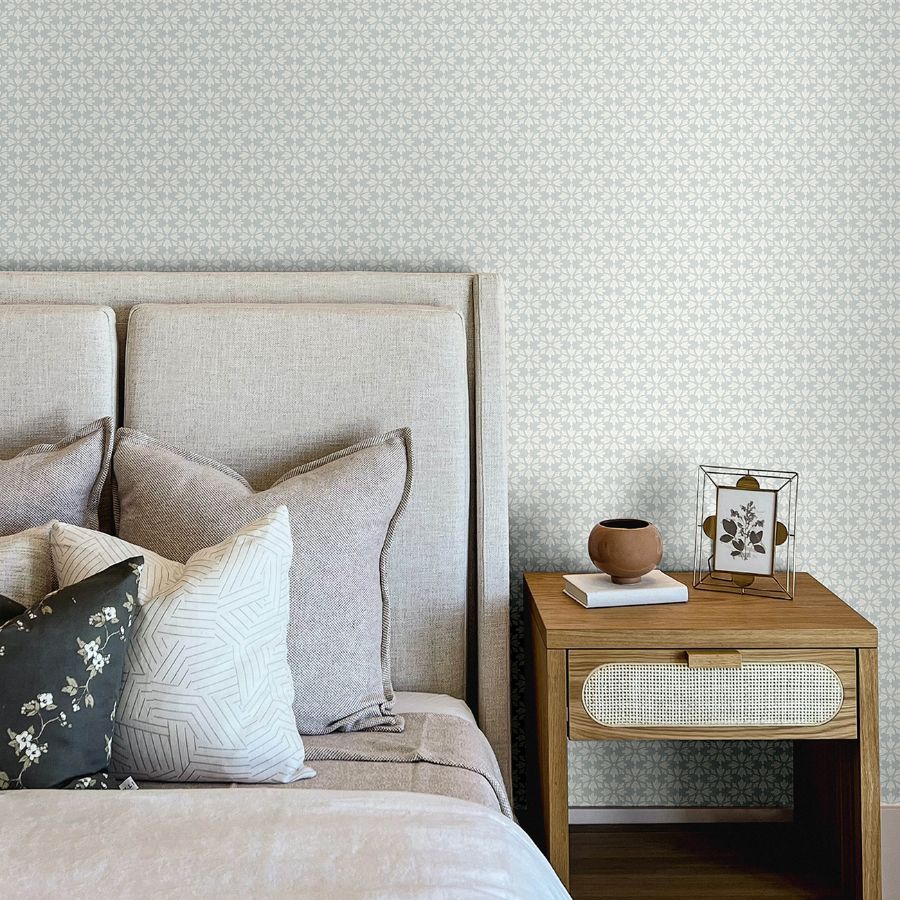 Purchase 4148-27452 Chesapeake Wallpaper, Phlox Light Blue Floral Stamp - PrintWorks12