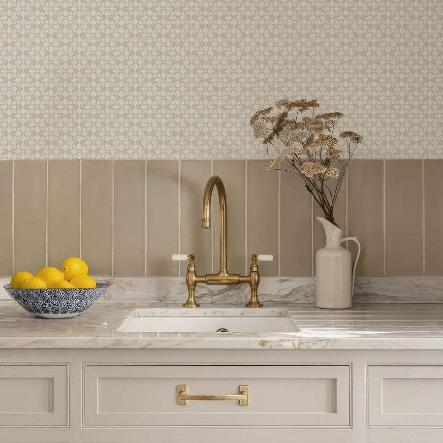 Purchase 4148-27454 Chesapeake Wallpaper, Phlox Grey Floral Stamp - PrintWorks1