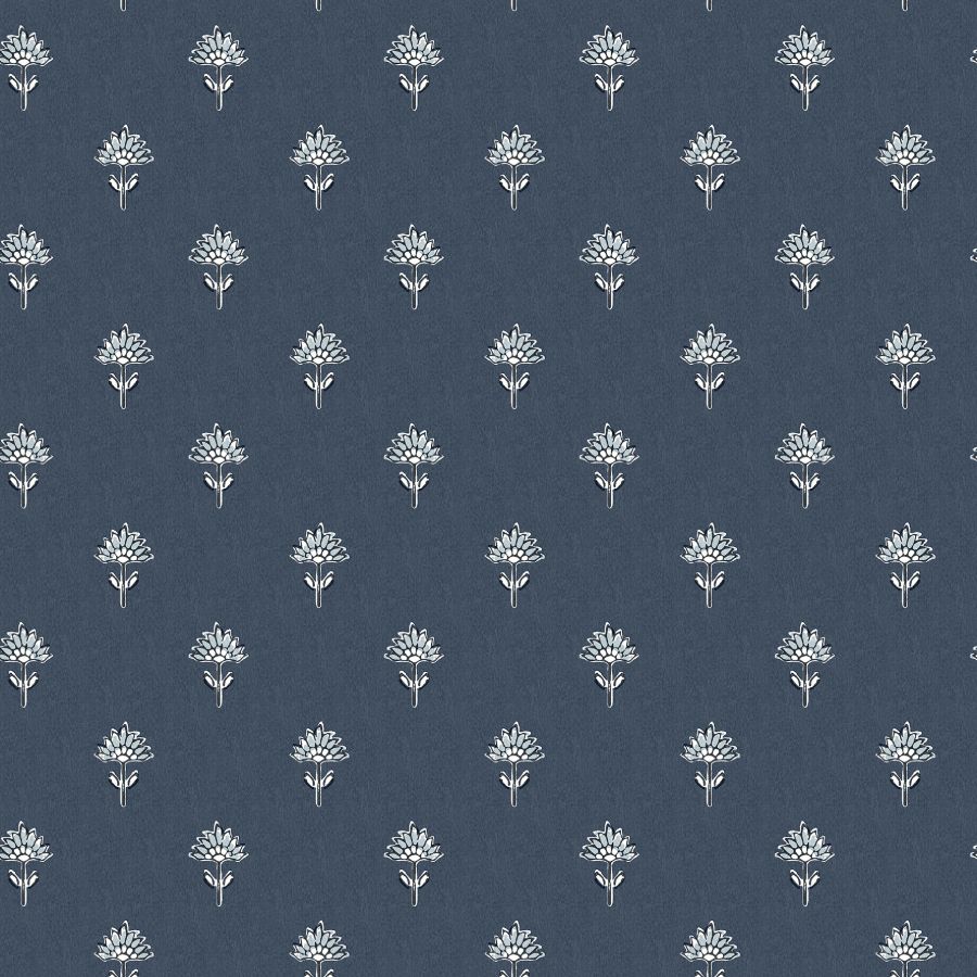 Purchase 4148-27461 Chesapeake Wallpaper, Surdiva Indigo Floral Fan - PrintWorks