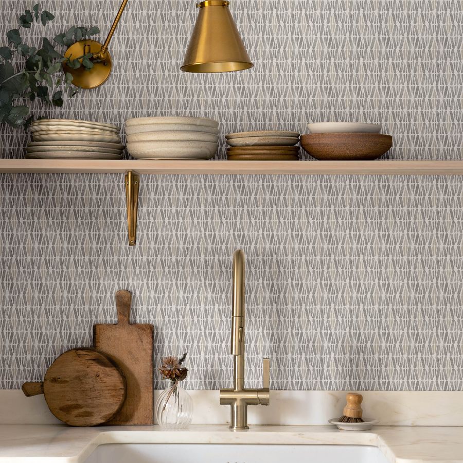 Purchase 4148-27463 Chesapeake Wallpaper, Nabi Charcoal Geometric - PrintWorks1