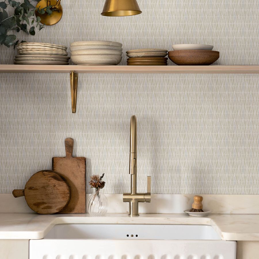 Purchase 4148-27464 Chesapeake Wallpaper, Nabi Beige Geometric - PrintWorks1