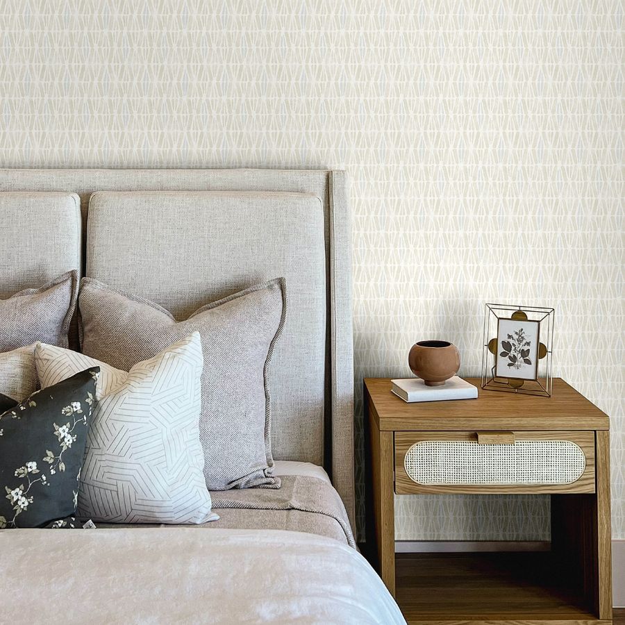 Purchase 4148-27464 Chesapeake Wallpaper, Nabi Beige Geometric - PrintWorks12