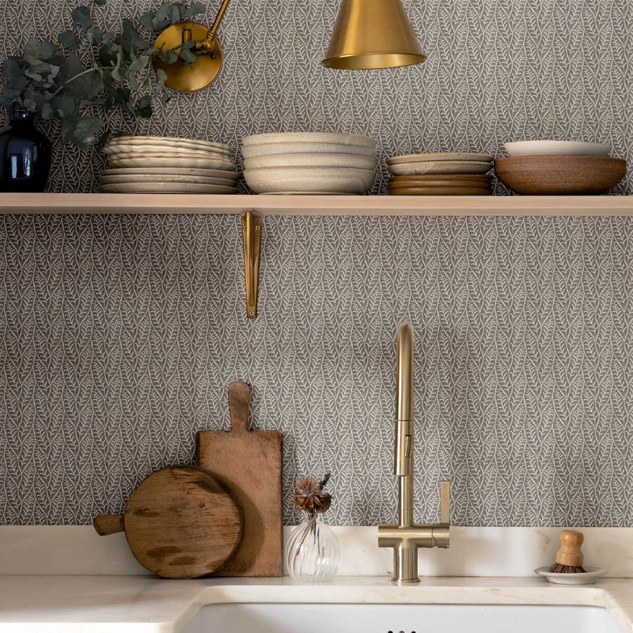 Purchase 4148-27468 Chesapeake Wallpaper, Coleus Charcoal Leaves - PrintWorks1