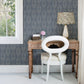 Purchase 4148-27473 Chesapeake Wallpaper, Garland Denim Block Tulip - PrintWorks1