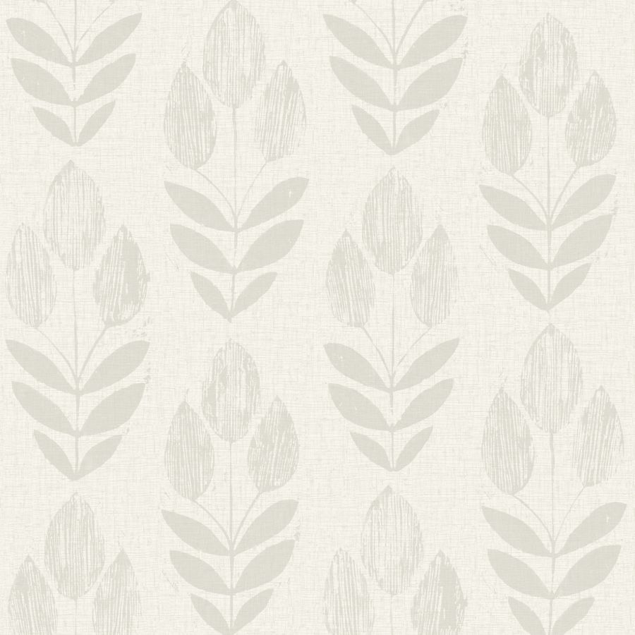 Purchase 4148-27476 Chesapeake Wallpaper, Garland Light Grey Block Tulip - PrintWorks