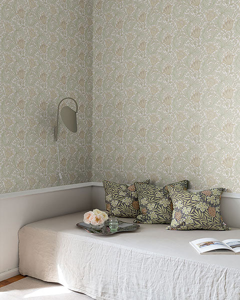 Purchase 4153-82002 A-Street Wallpaper, Anemone Light Green Floral Trail - Hidden Treasures1