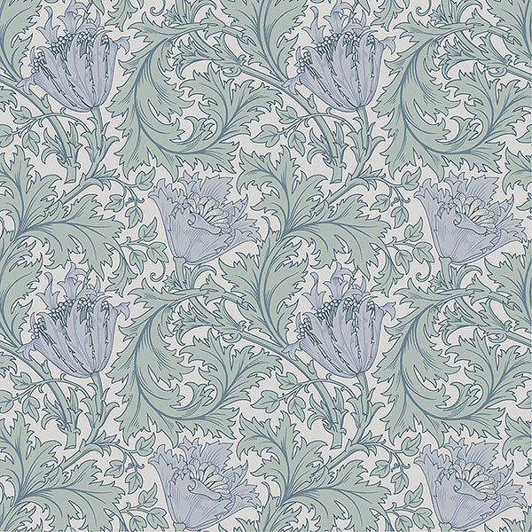 Purchase 4153-82003 A-Street Wallpaper, Anemone Blue Floral Trail - Hidden Treasures