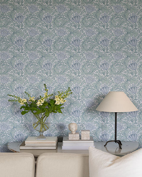 Purchase 4153-82003 A-Street Wallpaper, Anemone Blue Floral Trail - Hidden Treasures1