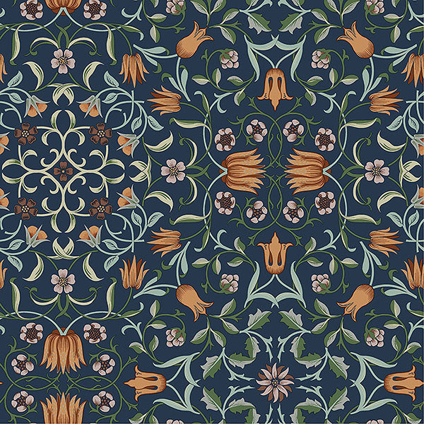 Purchase 4153-82010 A-Street Wallpaper, No 1 Holland Park Dark Blue Floral - Hidden Treasures