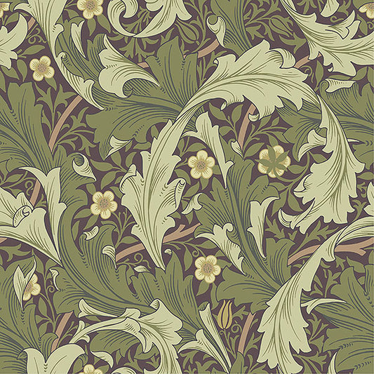 Purchase 4153-82013 A-Street Wallpaper, Granville Plum Leafy Vine - Hidden Treasures