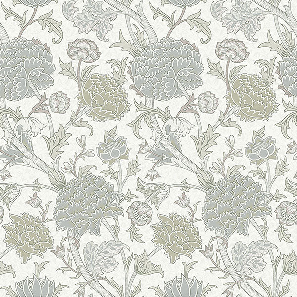 Purchase 4153-82032 A-Street Wallpaper, Cray Light Green Floral Trail - Hidden Treasures