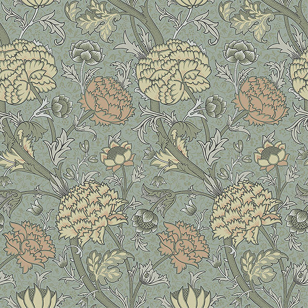 Purchase 4153-82034 A-Street Wallpaper, Cray Light Blue Floral Trail - Hidden Treasures