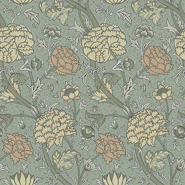 Purchase 4153-82034 A-Street Wallpaper, Cray Light Blue Floral Trail - Hidden Treasures
