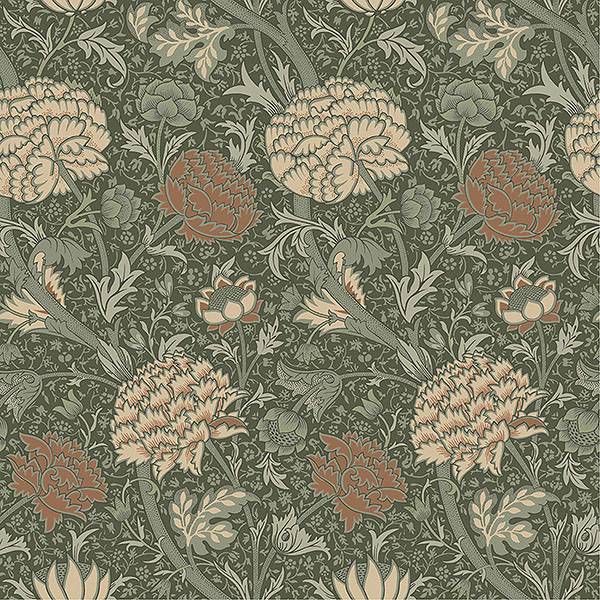 Purchase 4153-82035 A-Street Wallpaper, Cray Sea Green Floral Trail - Hidden Treasures