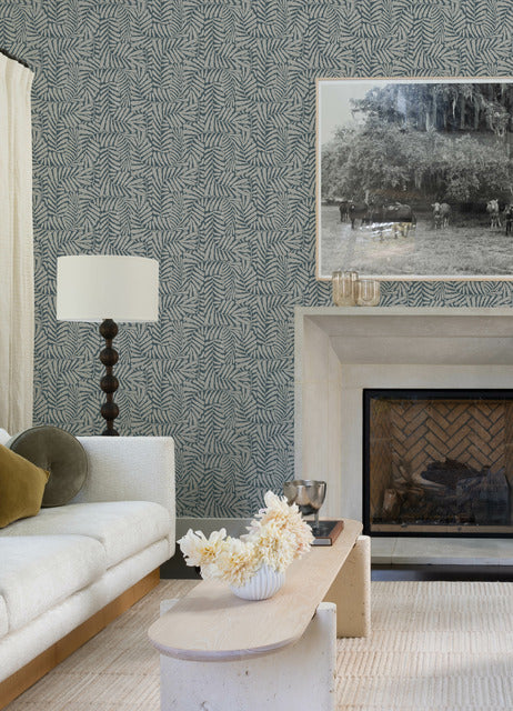 Purchase 4155-27312 A-Street Wallpaper, Gabriel Teal Fern - Drew & Jonathan Home IV1