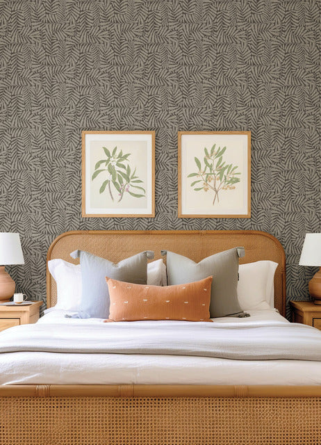 Purchase 4155-27313 A-Street Wallpaper, Gabriel Espresso Fern - Drew & Jonathan Home IV12