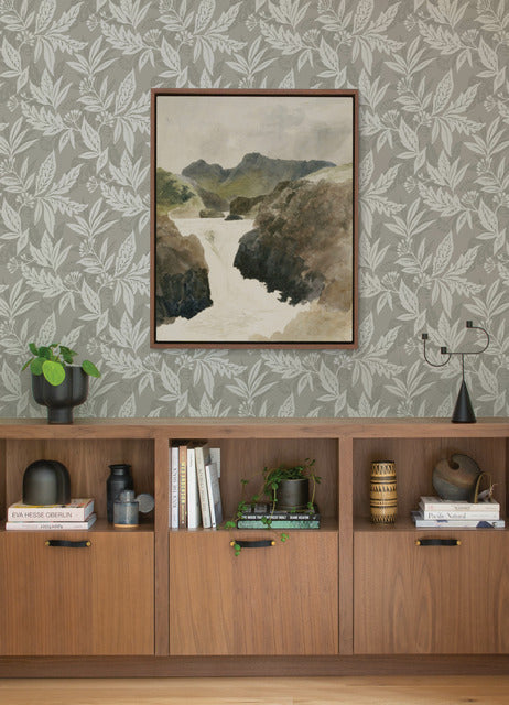 Purchase 4155-27327 A-Street Wallpaper, Anita Pewter Woodland Floral - Drew & Jonathan Home IV1