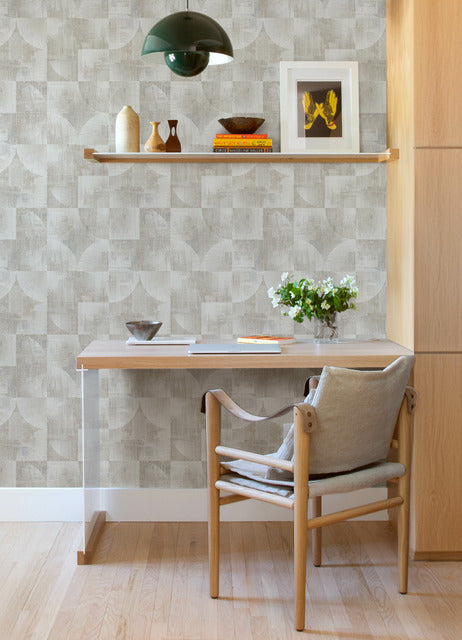 Purchase 4155-27342 A-Street Wallpaper, Woodbine Neutral Abstract Geometric - Drew & Jonathan Home IV1