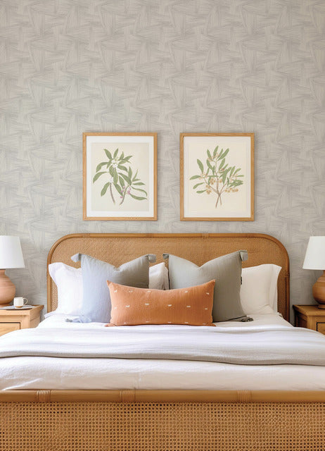 Purchase 4155-27353 A-Street Wallpaper, Reid Grey Woven Geometric - Drew & Jonathan Home IV12