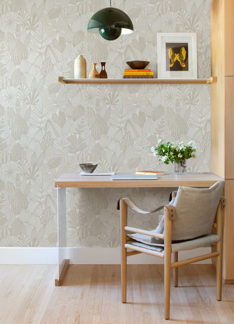 Purchase 4155-72808 A-Street Wallpaper, Mathias Taupe Botanical - Drew & Jonathan Home IV12