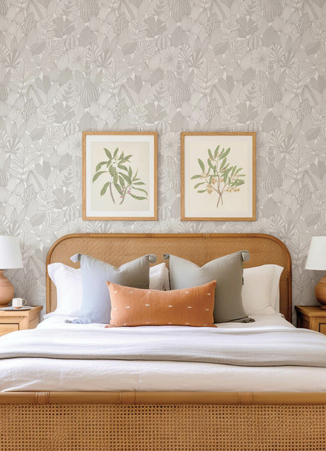 Purchase 4155-72809 A-Street Wallpaper, Mathias Grey Botanical - Drew & Jonathan Home IV1