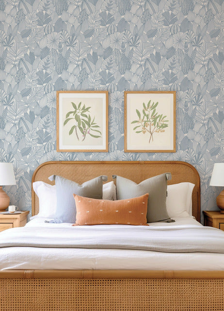 Purchase 4155-72812 A-Street Wallpaper, Mathias Blue Botanical - Drew & Jonathan Home IV1