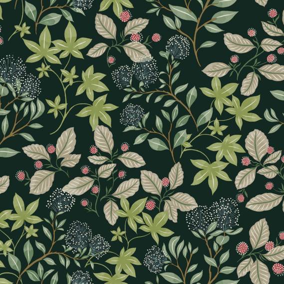 Purchase 4155-72813 A-Street Wallpaper, Mildred Evergreen Botanical Trail - Drew & Jonathan Home IV