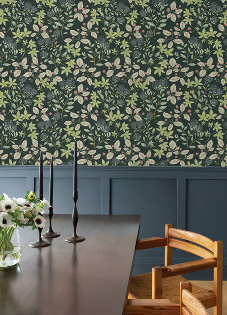 Purchase 4155-72813 A-Street Wallpaper, Mildred Evergreen Botanical Trail - Drew & Jonathan Home IV1