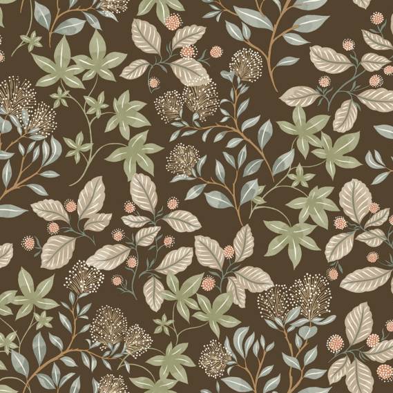 Purchase 4155-72816 A-Street Wallpaper, Mildred Espresso Botanical Trail - Drew & Jonathan Home IV