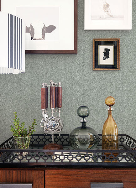 Purchase 4157-26164 Advantage Wallpaper, Ashbee Green Faux Tweed - Curio1