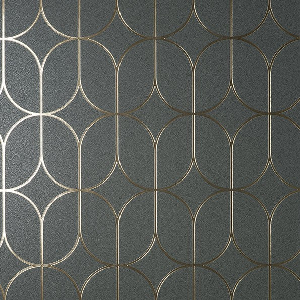 Purchase 4157-42804 Advantage Wallpaper, Raye Charcoal Rosco Trellis - Curio