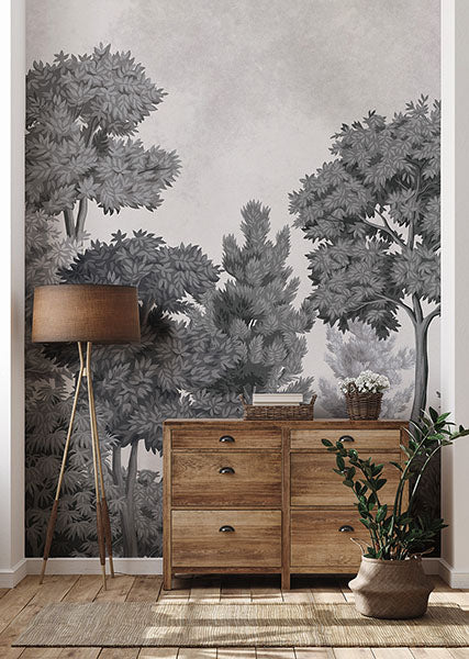 Purchase 4164-50945 Advantage Wallpaper, Delamere Mono Wall Mural - Westbury Forest12